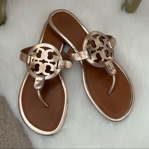 Tory Burch Rose Gold Miller Sandals